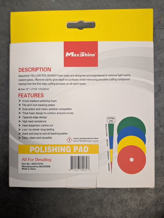 Max Shine High Pro Foam 6in Pad -  Polishing